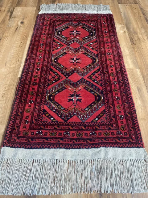 Schöner Handgeknüpfter Perser Orientteppich Afghanischer Teppich Kork 110x60cm