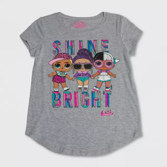 NEW Girls LOL Surprise Shine Bright Top Glitter Graphic Tee NWT 6 6X 8 12 16 yr