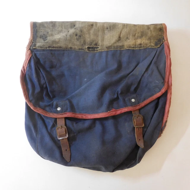 SACOCHE DOUBLE VÉLO bicyclette vintage 1940 tricolore coton France