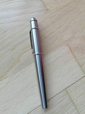 Cartier CARTIER DIABOLO FOUNTAIN PEN PLATINUM FINISH 18K SOLID WHITE GOLD NIB RARE STYLO 