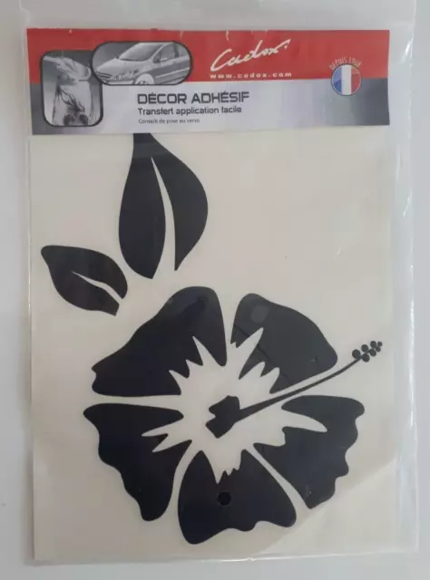 Sticker autocollant décor adhésif Fleur Noir auto voiture scooter