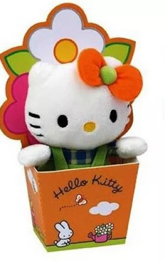 ♥ Hello Kitty Mini als Gärtnerin im Blumentopf Geschenk Kuscheltier Plüschtier ♥