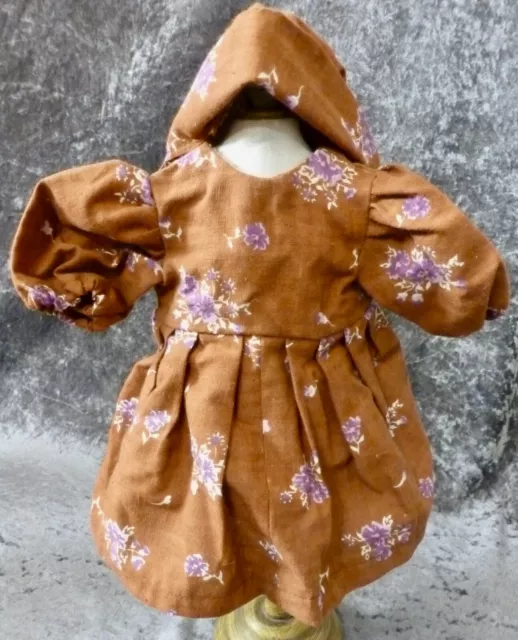 Dress & Bonnet For Antique Doll, Doll Clothing, Doll Outfit, Vintage Dolls Dress