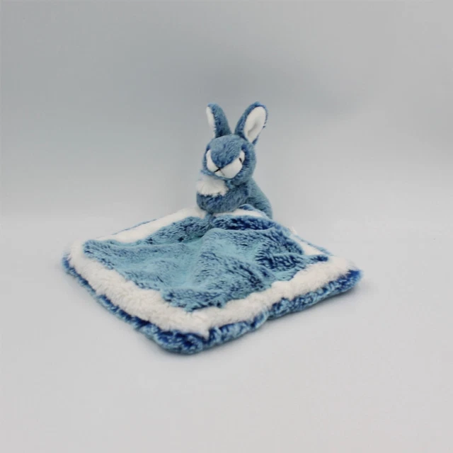 Doudou lapin bleu blanc mouchoir DANI - 27305