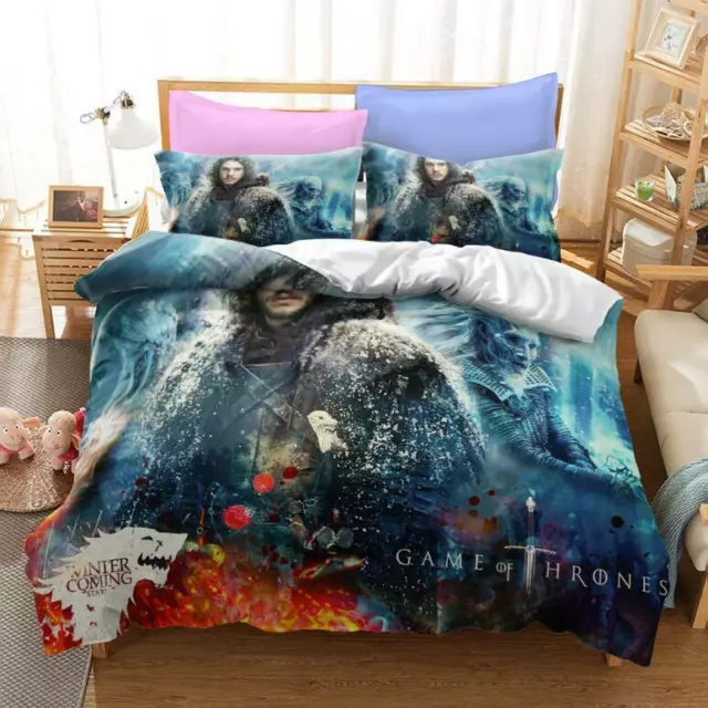 Bed Decorate Game of Thrones Quilt Doona Duvet Cover Single Double Queen Size AU