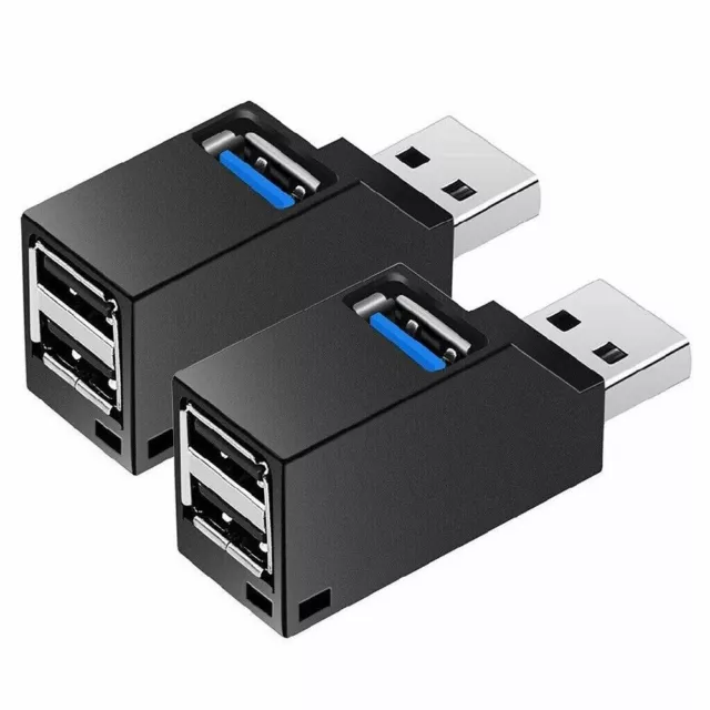 2Pcs 3 Port USB Hub Portable 5Gbps High Speed Splitter Box For Desktop PC Laptop