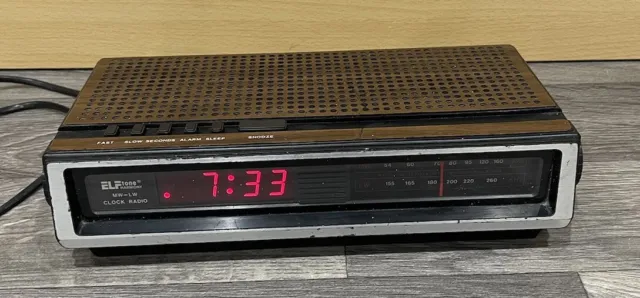 Elf Tone Harmony Clock Radio Vintage Mw Lw Black Brown Spares Repairs