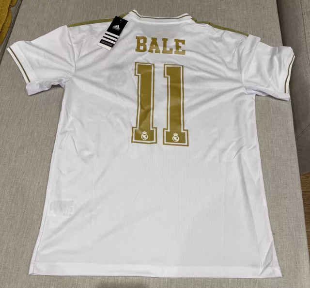 Gareth Bale Real Madrid Retro Medium Heim Shirt Adidas Brandneu mit Etikett