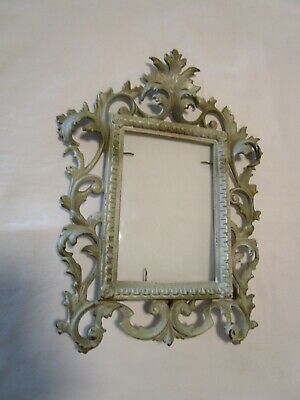Antique Ornate Art Nouveau Cast Iron Picture Frame Easel Stand Numbered 11¼” T