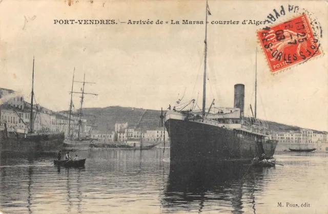 Cpa 66 Port Vendres Arrivee De La Marsa Mail D'algiers Liner