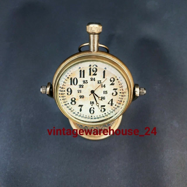 Uhr Messing Tischdeko Schreibtisch Nautisch Antik Vintage Uhr Maritim Top Marine 5