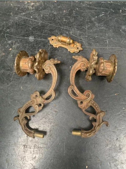 Pair of vintage brass Piano Candle Sconces