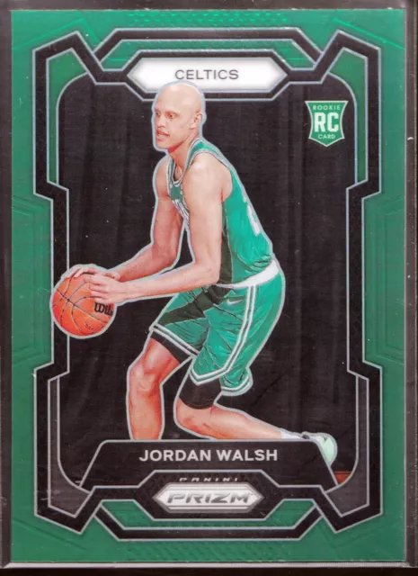 2023-24 Panini Prizm Prizms Green #158 Jordan Walsh RC