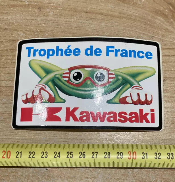 Autocollant sticker trophée de France Kawasaki moto publicitaire vintage