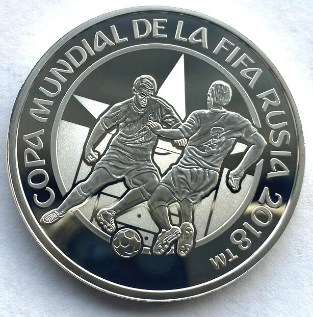 Paraguay 2018 World Cup 1Guarani Silver Coin,Proof