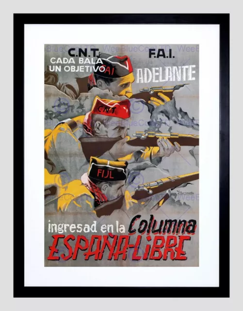 86813 WAR SPANISH CIVIL CNT FAI REPUBLICAN SPAIN AD Wall Print Poster AU