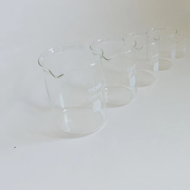 Vintage TEKK Glass Graduated Cylinders Set of 5 Made in USA