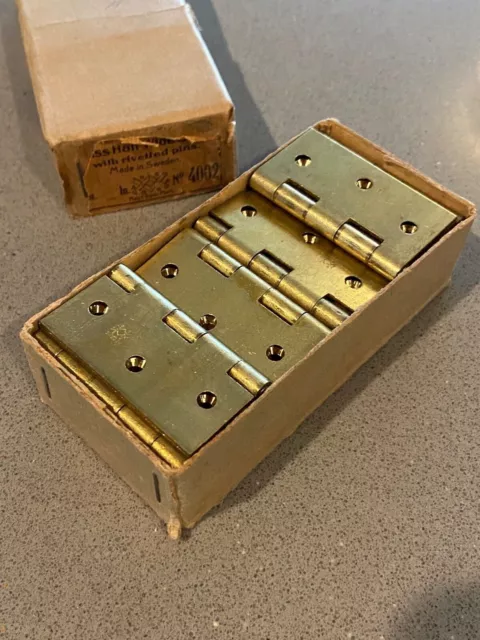 20 count Vintage Solid Brass Rivet Pin Hinges 1/3/4" 1 5/8" ASSA made in Sweden 