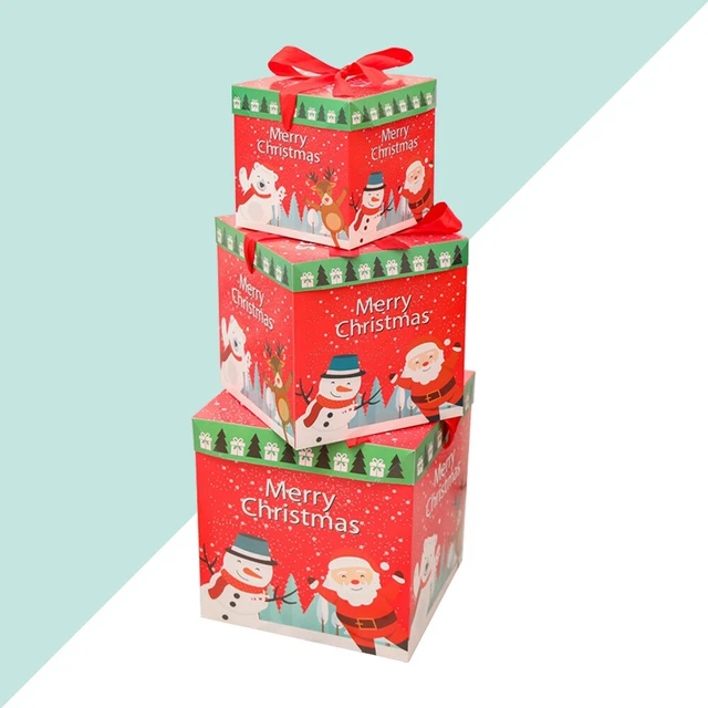 3PCS Weihnachtsbonbon-Kästen tragbare Weihnachtsweihnachtsmann-Geschenk-Behälter