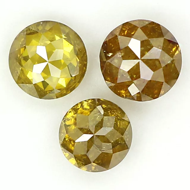 1.06 CT Natural Loose Rose Cut Yellow Brown Color Diamond 3.95 MM Rose Cut L1039