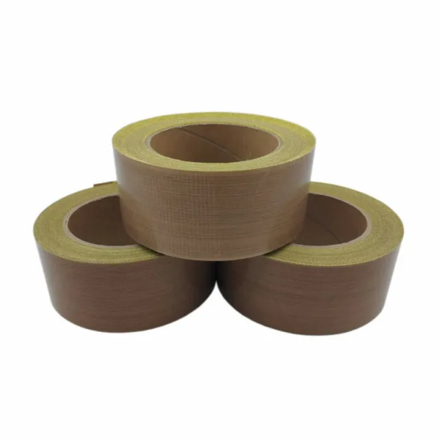 10mm-42mm*10M PTFE Tape Adhesive Vacuum Pack Packer Roll Glass Woven 1 Roll Tape