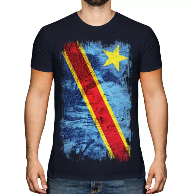 Democratic Rep. Of Congo Grunge Flagge Herren T-Shirt T-Shirt Demokratische Republik Du