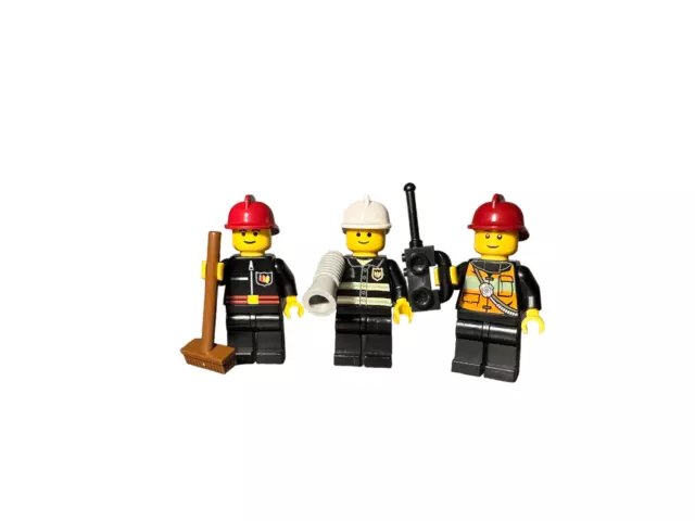 Lego City Minifiguren Feuerwehr | Konvolut Figuren Feuer | 3er Pack mit Zubehör