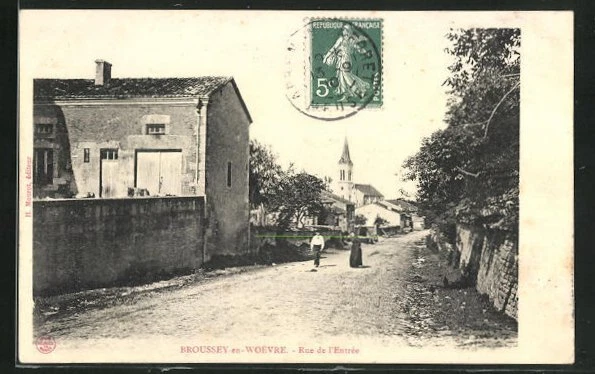 CPA Broussey-en-Woevre, Rue de l´Entrèe 1910