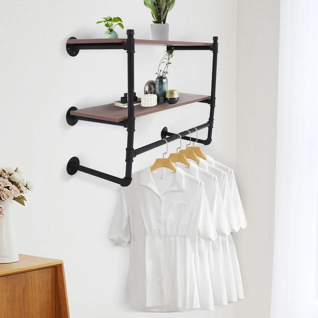 WALL MOUNTED COAT Hanger Clothing Rack Closet Organizer Shelves Display