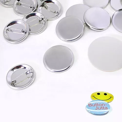 32 mm Buttonrohlinge, 100 Buttons mit Sicherheitsnadel Original Badgematic