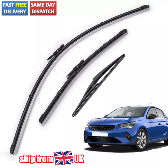 UK For Vauxhall Corsa E 2015-2018 Front Rear Windscreen 26" 15"12" Wiper Blades