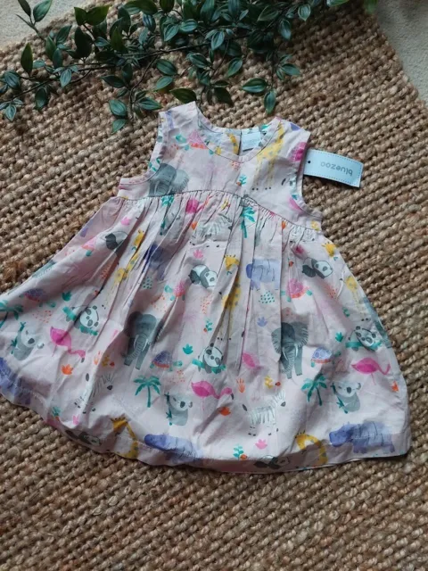 BNWT Baby Girls Bluezoo Dress Animals Size 6-9 Months