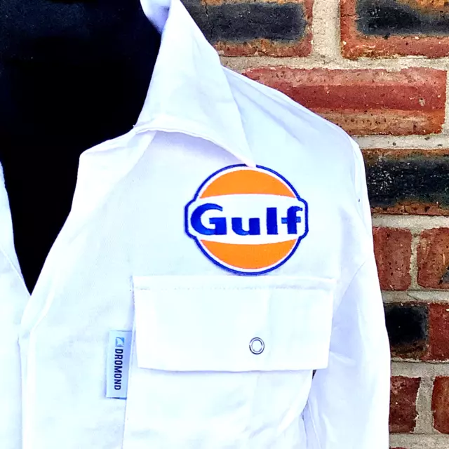 Classica tuta caldaia Goodwood Revival Gulf 36" circonferenza petto 100% cotone twill