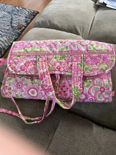 Vera Bradley Hanging Travel Organizer toiletries Cosmetic Bag Makeup Floral Pink