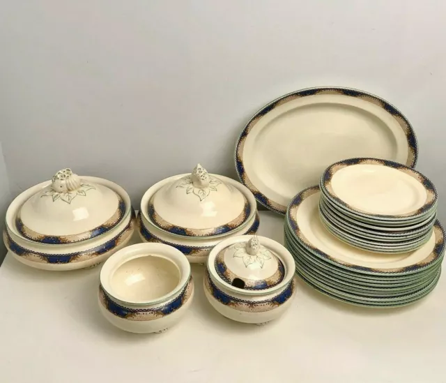 George Jones & Sons Crescent Ivory Vintage Serving Set Incl Plates & Tureens