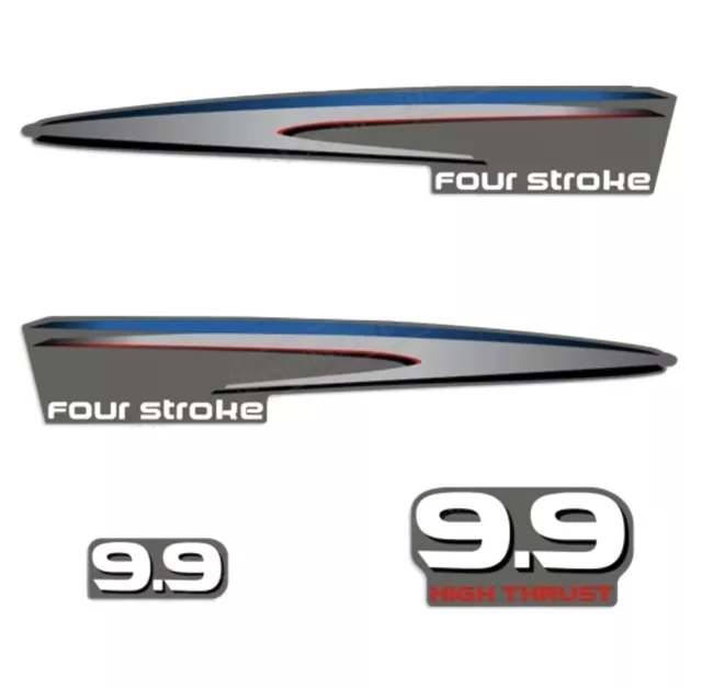 Yamaha Outboard Four Stroke High Thrust Decal Sticker Kit 9.9 HP