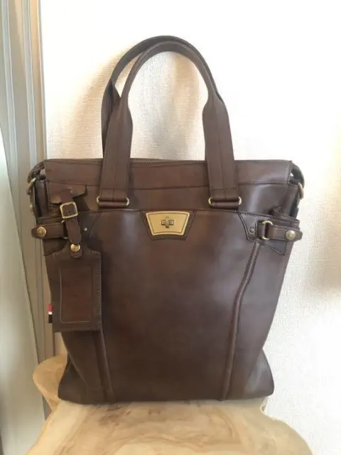 [Japan Used Fashion] Samantha Kings Leather Tote Bag Brown Briefs Business