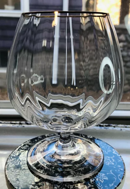 Mikasa Stephanie Gold Brandy Cognac Snifter Barware Optic Glass 18 OZ Set Of 4