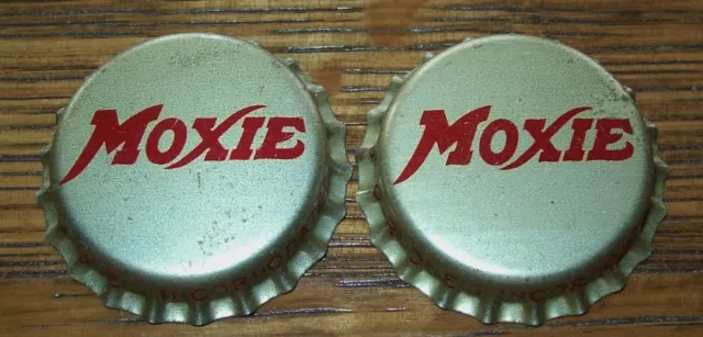 Lot of 2 Vintage Moxie Silver Unused Soda Pop Bottle Caps Cork Lined