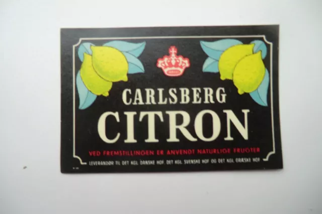 Mint Carlsberg Citron  Denmark Brewery Beer Bottle Label