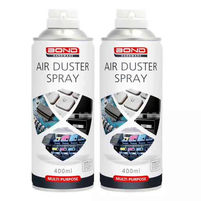 2 x 400ml Compressed Air Can Duster Spray Protects Cleaner Laptops Keyboards