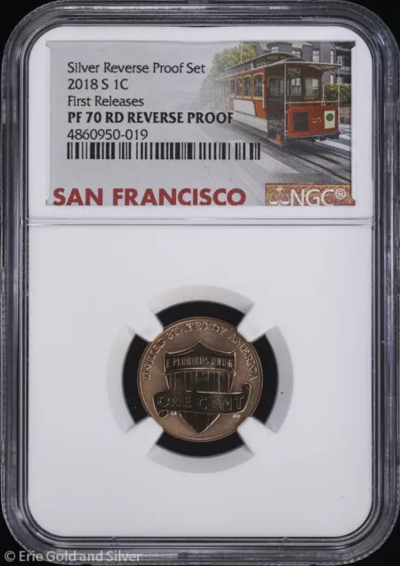 2018-S 1c Reverse Proof Lincoln Shield Cent NGC PF 70 RD | First Releases