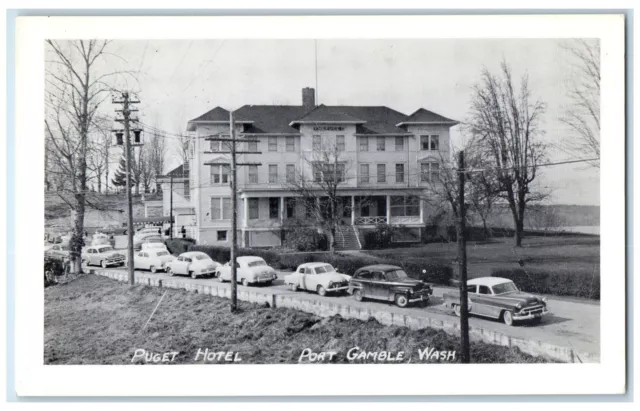 c1960's Puget Hotel Roadside Exterior Port Gamble WA Unposted Vintage Postcard