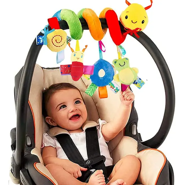 Baby Crib Hanging Rattles Toys - Infant Baby Worm Crib Bed around Rattle Bell Ca