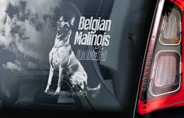 BELGIAN MALINOIS Sticker, Dog Window Decal Car Stickers Gift Bumper Sign - V15