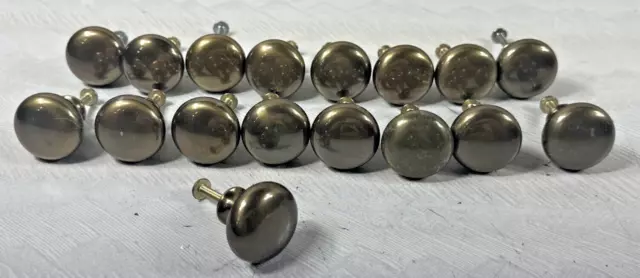 Round Heavy Solid Brass Cabinet Doors Drawers Knobs Pulls With Screws