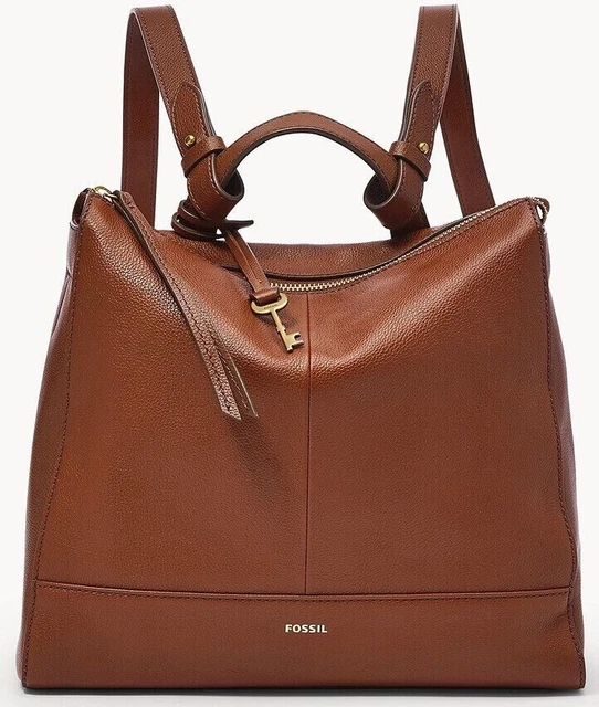 Fossil Elina Brown Leather Convertible Backpack SHB2979210 NWT $250 Retail FS