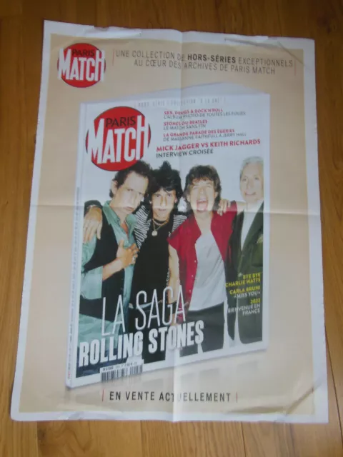 The Rolling Stones / Affiche / Paris Match / 80 X 60 / 2021