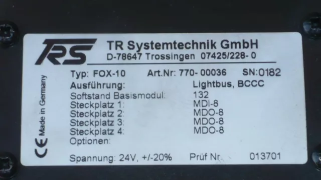 FOX-10 TR Systemtechnik con fibra ottica art.770-00036 TRS con 1 MDI8 e 3 MDO8 2