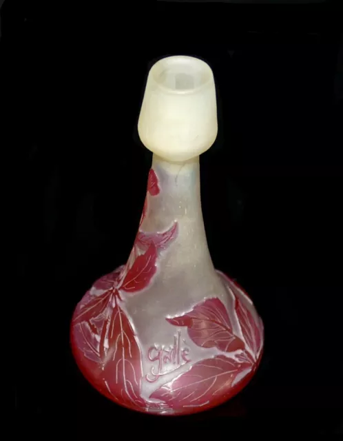 Signed Antique Emile GALLE Art Nouveau Cameo Art Glass Vase c.1900  Cabinet Vase